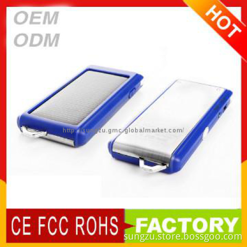 Mobile solar charger with keyring ear for smart phone